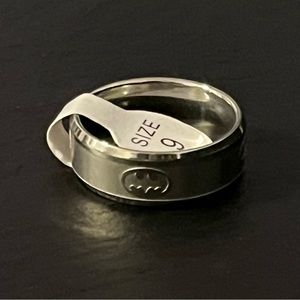 Silver Tone Stainless Steel Titanium Batman Band Marriage Ring